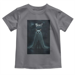 Cat Halloween Toddler T Shirt Spooky Season Ghost Kitten Haunted Mansion TS10 Charcoal Print Your Wear