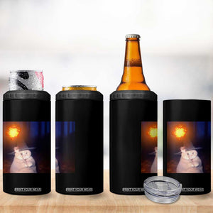 Wizard Cat 4 in 1 Can Cooler Tumbler Weird Funny Retro Halloween Orange Cat Meme TS10 Print Your Wear