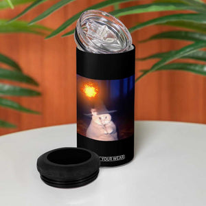 Wizard Cat 4 in 1 Can Cooler Tumbler Weird Funny Retro Halloween Orange Cat Meme TS10 Print Your Wear