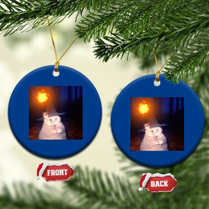 Wizard Cat Ceramic Ornament Weird Funny Retro Halloween Orange Cat Meme TS10 1pc Blue Print Your Wear