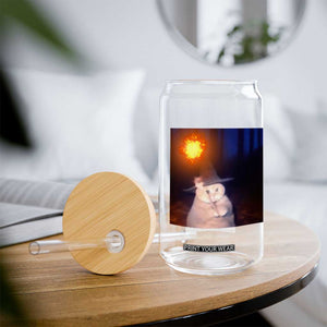 Wizard Cat Glass Can Weird Funny Retro Halloween Orange Cat Meme TS10 Print Your Wear
