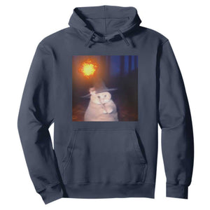 Wizard Cat Hoodie Weird Funny Retro Halloween Orange Cat Meme TS10 Navy Print Your Wear
