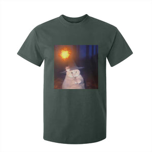 Wizard Cat T Shirt For Kid Weird Funny Retro Halloween Orange Cat Meme TS10 Dark Forest Green Print Your Wear