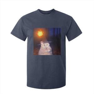 Wizard Cat T Shirt For Kid Weird Funny Retro Halloween Orange Cat Meme TS10 Navy Print Your Wear