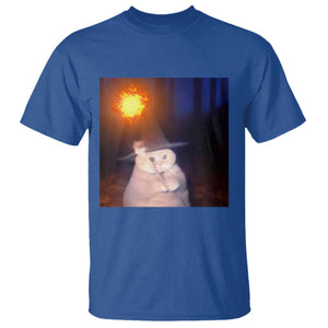 Wizard Cat T Shirt Weird Funny Retro Halloween Orange Cat Meme TS10 Royal Blue Print Your Wear