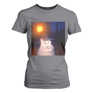 Wizard Cat T Shirt For Women Weird Funny Retro Halloween Orange Cat Meme TS10 Charcoal Print Your Wear
