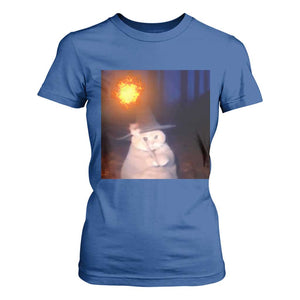 Wizard Cat T Shirt For Women Weird Funny Retro Halloween Orange Cat Meme TS10 Royal Blue Print Your Wear