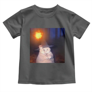 Wizard Cat Toddler T Shirt Weird Funny Retro Halloween Orange Cat Meme TS10 Dark Heather Print Your Wear