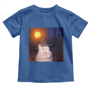 Wizard Cat Toddler T Shirt Weird Funny Retro Halloween Orange Cat Meme TS10 Royal Blue Print Your Wear