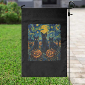 Cat Starry Night Garden Flag Funny Cat Lover Gifts Halloween Van Gogh TS10 Print Your Wear