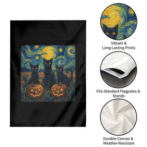 Cat Starry Night Garden Flag Funny Cat Lover Gifts Halloween Van Gogh TS10 Print Your Wear