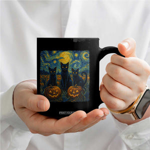 Cat Starry Night Coffee Mug Funny Cat Lover Gifts Halloween Van Gogh TS10 Print Your Wear