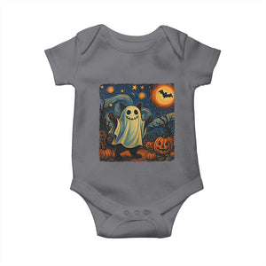 Funny Halloween Ghost Cat Baby Onesie Starry Night Van Gogh Cat Lover Gifts TS10 Charcoal Print Your Wear
