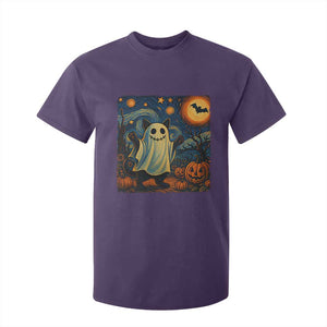 Funny Halloween Ghost Cat T Shirt For Kid Starry Night Van Gogh Cat Lover Gifts TS10 Purple Print Your Wear