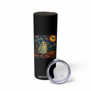 Funny Halloween Ghost Cat Skinny Tumbler Starry Night Van Gogh Cat Lover Gifts TS10 Print Your Wear