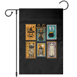 Black Cat Pumpkin Garden Flag Retro Halloween Ghots Cat Stamp TS10 Black Print Your Wear