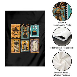 Black Cat Pumpkin Garden Flag Retro Halloween Ghots Cat Stamp TS10 Print Your Wear