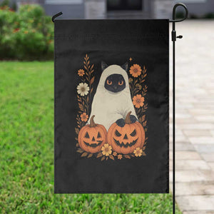 Vintage Halloween Ghost Cat Garden Flag Groovy Floral Cute Black Cat Ghost Fall Pumpkin TS10 Print Your Wear