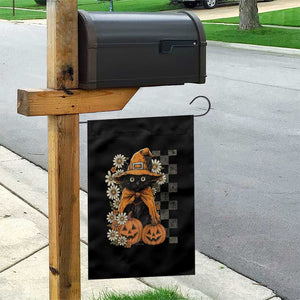 Boho Cat Wild Flowers Garden Flag Vintage Autumn Cozy Black Cat Pumpkin Halloween TS10 Print Your Wear