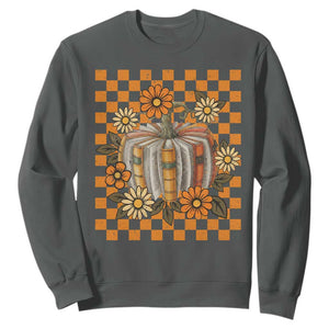 Book Pumpkin Sweatshirt Fall Halloween Book Lover Bookish Gift TS10 Dark Heather Print Your Wear