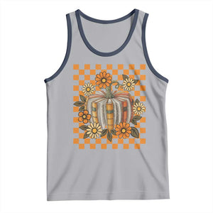 Book Pumpkin Tank Top Fall Halloween Book Lover Bookish Gift TS10 Athletic Heather Navy Print Your Wear