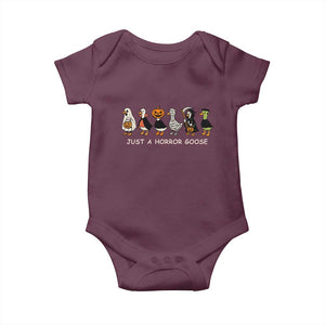Halloween Funny Goose Baby Onesie Spooky Season 90s Horror Movie TS10 Maroon Print Your Wear