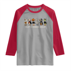 Halloween Funny Goose Raglan Shirt Spooky Season 90s Horror Movie TS10 Sport Gray Red Print Your Wear