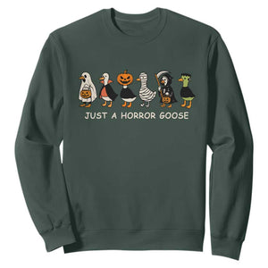 Halloween Funny Goose Sweatshirt Spooky Season 90s Horror Movie TS10 Dark Forest Green Print Your Wear