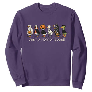 Halloween Funny Goose Sweatshirt Spooky Season 90s Horror Movie TS10 Purple Print Your Wear