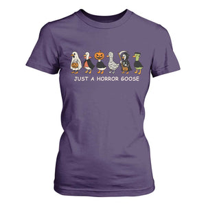Halloween Funny Goose T Shirt For Women Spooky Season 90s Horror Movie TS10 Purple Print Your Wear