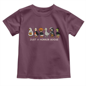 Halloween Funny Goose Toddler T Shirt Spooky Season 90s Horror Movie TS10 Maroon Print Your Wear