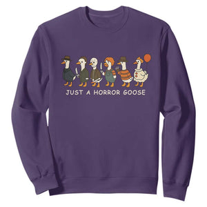 Halloween Funny Goose Costume Sweatshirt Funny Spooky Season Horror Movie TS10 Purple Print Your Wear