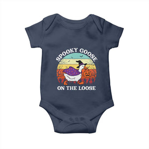 Witchy Silly Goose Baby Onesie Retro Girly Halloween Spooky Goose Lover TS10 Navy Print Your Wear