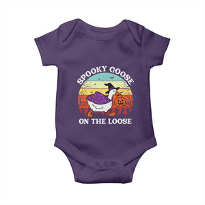 Witchy Silly Goose Baby Onesie Retro Girly Halloween Spooky Goose Lover TS10 Purple Print Your Wear