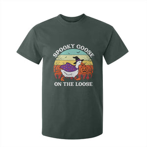 Witchy Silly Goose T Shirt For Kid Retro Girly Halloween Spooky Goose Lover TS10 Dark Forest Green Print Your Wear