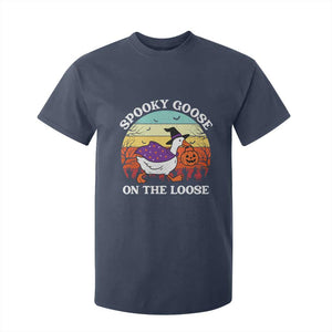 Witchy Silly Goose T Shirt For Kid Retro Girly Halloween Spooky Goose Lover TS10 Navy Print Your Wear
