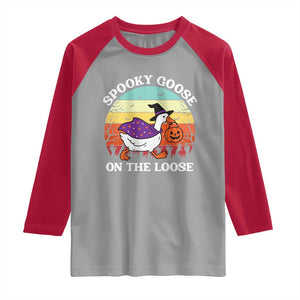 Witchy Silly Goose Raglan Shirt Retro Girly Halloween Spooky Goose Lover TS10 Sport Gray Red Print Your Wear