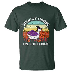 Witchy Silly Goose T Shirt Retro Girly Halloween Spooky Goose Lover TS10 Dark Forest Green Print Your Wear