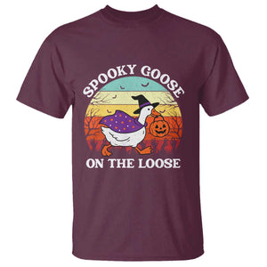 Witchy Silly Goose T Shirt Retro Girly Halloween Spooky Goose Lover TS10 Maroon Print Your Wear