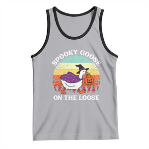 Witchy Silly Goose Tank Top Retro Girly Halloween Spooky Goose Lover TS10 Athletic Heather Black Print Your Wear