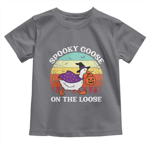 Witchy Silly Goose Toddler T Shirt Retro Girly Halloween Spooky Goose Lover TS10 Charcoal Print Your Wear