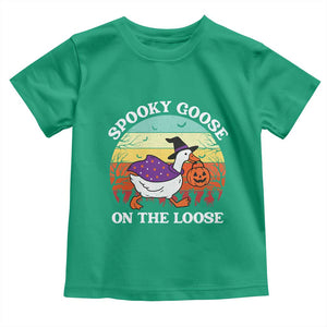 Witchy Silly Goose Toddler T Shirt Retro Girly Halloween Spooky Goose Lover TS10 Irish Green Print Your Wear