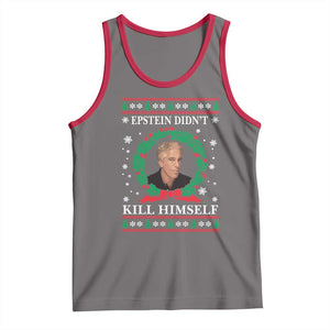 Funny Ugly Christmas Tank Top Epstein Didnt Kill Himself TS10 Deep Heather Red Print Your Wear