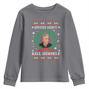 Funny Ugly Christmas Youth Sweatshirt Epstein Didnt Kill Himself TS10 Charcoal Print Your Wear
