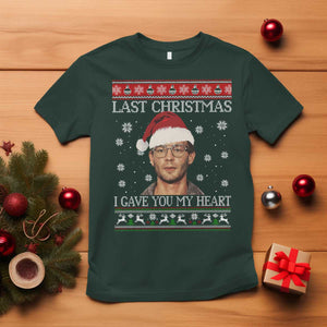Christmas Jeffrey Dahmer T Shirt True Crime I Gave You My Heart Christmas TS10 Dark Forest Green Print Your Wear