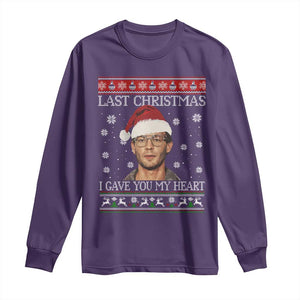Christmas Jeffrey Dahmer Long Sleeve Shirt True Crime I Gave You My Heart Christmas TS10 Purple Print Your Wear