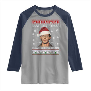 Christmas Jeffrey Dahmer Raglan Shirt True Crime I Gave You My Heart Christmas TS10 Sport Gray Navy Print Your Wear