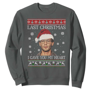 Christmas Jeffrey Dahmer Sweatshirt True Crime I Gave You My Heart Christmas TS10 Dark Heather Print Your Wear