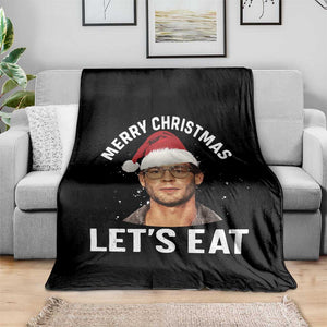 True Crime Ugly Christmas Throw Blanket Funny Jeffrey Dahmer Merry Xmas Lets Eat TS10 Print Your Wear
