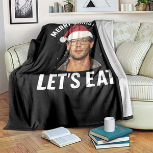 True Crime Ugly Christmas Throw Blanket Funny Jeffrey Dahmer Merry Xmas Lets Eat TS10 Print Your Wear